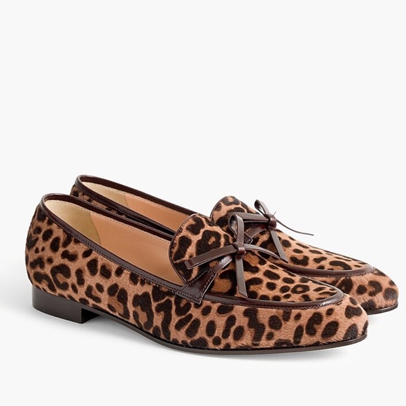 J. Crew Shoes - J. Crew Calf hair Academy leopard print Loafers
